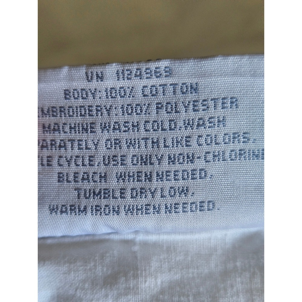 Simply Shabby Chic White Embroidered Floral 100% Cotton Queen Duvet Cover Button - Picture 4 of 9